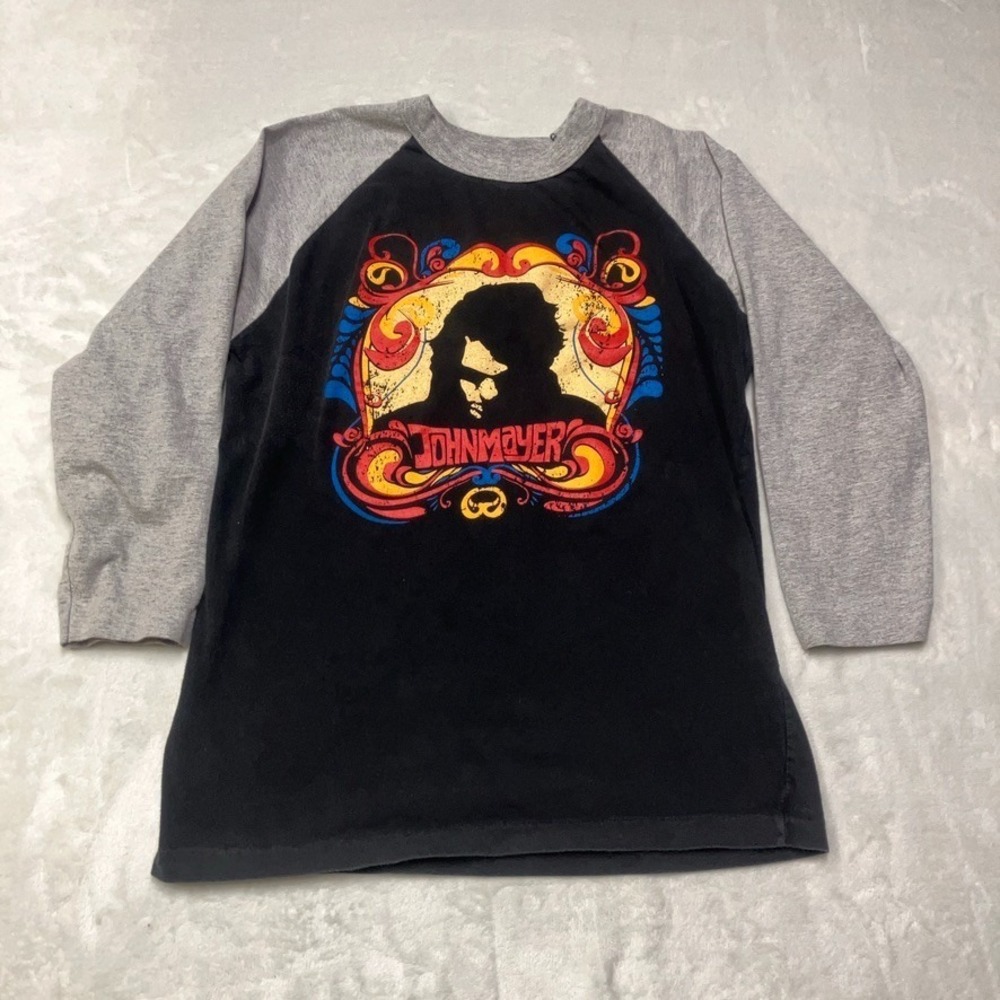 Vtg John Mayer Tour Merch‎ Baseball T-Shirt Women's Medium 3/4 Raglan Sleeve #